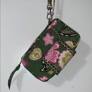 Green and Pink Vera Bradley Wristlet/Clutch